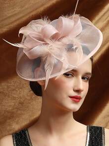 1 Stück Feder Fascinator Hut mit Clip, Cocktail-/Teegesellschaft Kopfbedeckung für Frauen, geeignet für Mädchen und Damen, ganzjährig, Haarzubehör, Derby Hut/Mini Hut/Fascinator/Mini Zylinder/Mini Baskenmütze, Schulmaterial, Geschenke, Hochzeit, Abendparty - A - Übersicht 14