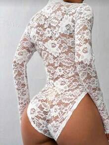 Lace Bodysuit - New Release -  Fashion - White - View 2