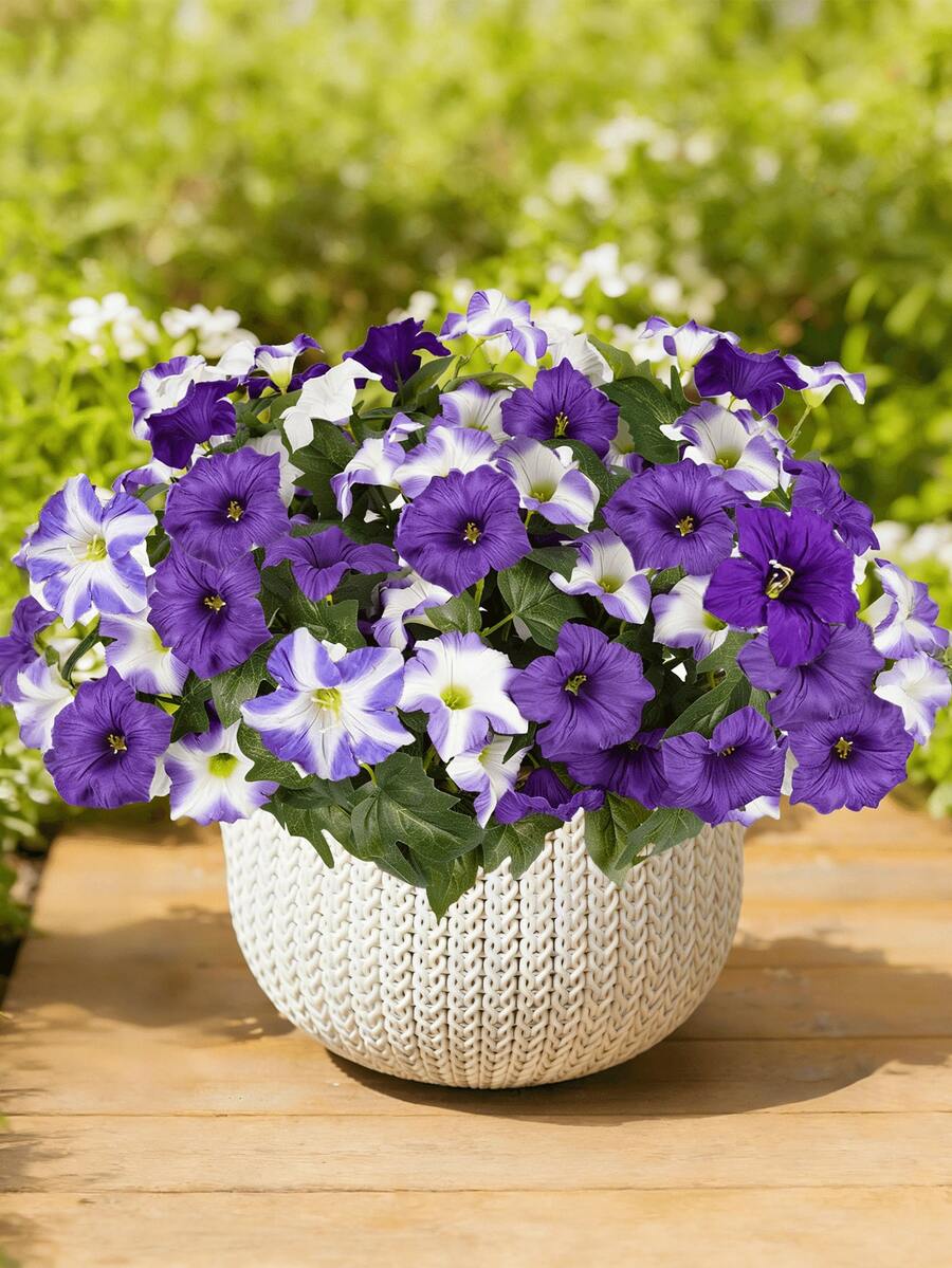 1 pieza Ramo artificial de campanilla, planta verde resistente a los rayos UV, 50cm/19.69in, adecuado para el hogar, oficina, fiesta, novia, boda, primavera, vacaciones, baño, sala de estar, dormitorio, arreglo floral DIY, jardinería, decoración de verano - Multicolor - Ver 1
