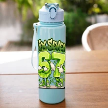1 pieza Botella de agua de 700ml para niños, vaso de agua para estudiantes, regalo lindo para niños y niñas, mejor regalo, vaso con pajita, adecuado para exteriores, escuela, campus, deportes, vuelta al cole, temporada de graduación, vaso portátil - Multicolor - Ver 11