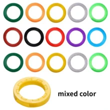 20Pcs PVC Mixed Keys Caps Topper Elastic Case Hollow Soft Key Locks Round Cover For Organizing And Decorating Key Accessories - Multicolor - View 5