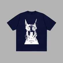 Dog T-Shirt, Streetwear, Dog Art Shirt, Premium Vintage Blouse, Basic Unisex Fashion T-Shirt - 藏蓝色 - 查看 2