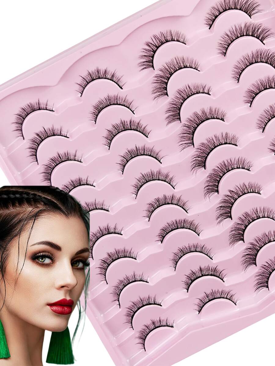 Volumizing & Fluffy Western-Style False Lashes (20 Pairs) – High-Capacity Mixed Pack Thick And Plush One-Piece Lashes, Multi-Density Layered Pattern, Hand-Stripped Natural Curl Detail, Dramatic Volume & Instant Eye-Opening Effect, Full False Eyelashes For Parties, Nightouts, Or Photoshoots - View 1