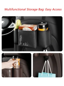 Car Seat-Back Organizer & Storage Bag - Rear-Seat Tissue Box And Multi-Functional Cup Holder - A - View 2