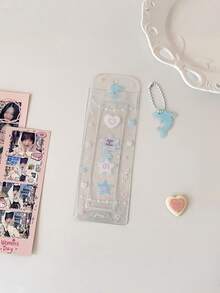 Transparent Glitter PVC Life 4-Frame Card Holder, Commemorative Ticket Organizer, 4-Photo Display Hanging Accessory, Bag Charm - Multicolor - View 13
