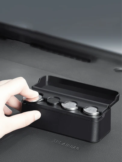 Caja de almacenamiento de monedas para automóvil compacta - Material ABS duradero, conveniente para guardar accesorios pequeños para automóvil, diseño plegable innovador