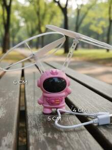 Mini Juguete Volador de Astronauta Kawaii con Luces LED y Sensor de Movimiento - Recargable USB - Rosa - Ver 2