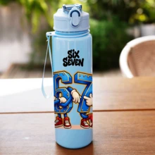 1 pieza Botella de agua de 700ml para niños, vaso de agua para estudiantes, regalo lindo para niños y niñas, mejor regalo, vaso con pajita, adecuado para exteriores, escuela, campus, deportes, vuelta al cole, temporada de graduación, vaso portátil - Multicolor - Ver 7