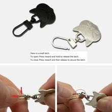Tirador de cremallera con forma de gato, reparación rápida desmontable, repuesto universal de colgante de tirador de cremallera de metal, sin necesidad de herramientas para bolsos, ropa, chaquetas, zapatos y botas - multicolor - Ver 7