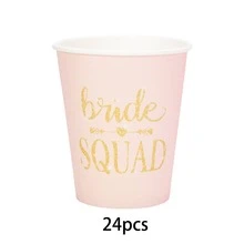 6个/12个/24个装新娘及伴娘纸杯 - 单身派对用品，粉色、白色、金色一次性纸杯，适用于新娘送礼会、婚礼订婚派对装饰、新娘派对餐具 - 查看 15