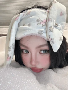 Mặt nạ ngủ tai thỏ, băng đô kiểu hoạt hình dễ thương dùng để rửa mặt, giảm mệt mỏi, giúp ngủ ngon giấc. - Mặt nạ mắt hình thỏ - Xem 2