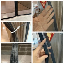 TREND GARDEN Premium Polyester Pure Black Square Mesh Magnetic Mosquito Screen Door, Pet-Friendly Summer Breathable Anti Mosquito Net Door Curtain For Bedroom, Self-Closing Magnetic Insect Screen Door Size: 35.4" X 82.68" (90 X 210 Cm) - B - View 11