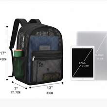 Large-Capacity, Breathable Mesh Backpack, Laptop Bag, And Sports Backpack. Unisex, Suitable For Various Occasions Such As Travel, Outings, Commuting To Work, And Outdoor Activities. Features Adjustable Shoulder Straps. - Black - View 2