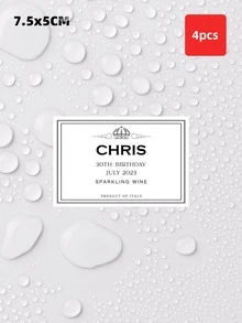 Bộ 1-12 nhãn dán chai rượu vang tùy chỉnh - Nhãn dán Prosecco & Champagne cá nhân hóa, nhãn rượu chống thấm nước và dầu, nhãn dán chai rượu cho lễ cưới, có sẵn màu trắng, xanh dương, đỏ, hoàn hảo cho kỷ niệm, đám cưới, tiệc đính hôn, quà tặng phù dâu, quà tặng Champagne sinh nhật, các buổi họp mặt ngày lễ. - Nhiều màu - Xem 32