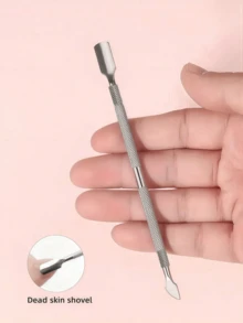 1 chiếc dụng cụ đẩy móng hai đầu bằng thép không gỉ, dụng cụ làm móng chuyên nghiệp, dễ vệ sinh và chống gỉ, thích hợp cho việc chăm sóc móng giả. - Nhiều màu - Xem 2