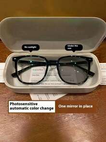 1 par de gafas de moda con marco grande y fotocromáticas, adecuadas para uso al aire libre, en el trabajo, para ir y venir, y para llevar sin maquillaje en verano - Multicolor - Ver 7