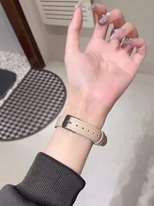 Dây đeo đồng hồ khóa hình ngôi sao rỗng, tương thích với đồng hồ 8/9/10, phong cách cổ điển sang trọng, thiết kế thanh lịch bền bỉ, thích hợp đeo hàng ngày, dành cho nữ. - Màu be - Xem 4