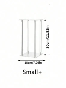 1 pièce Vase à fleurs en acrylique transparent de 80 cm de hauteur, support de présentation florale géométrique, décoration élégante pour mariage/anniversaire/fête/table de salle à manger, sur pied - Transparent - Voir 9