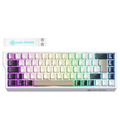 ATTACK SHARK Magic-Refiner X68HE 8KHz Rapid Trigger Mechanical Gaming Keyboard,60% Wired,Hall Effect Magnetic Switch,Adjustable Actuation,RGB Backlit,Snap Tap, RGB Backlit For PC/Mac
