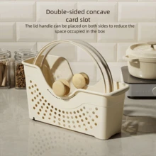 1pc/2pcs Set Ivory Sliding Storage Basket, Breathable Organizer Box For Under Sink, Kitchen Cabinet, Bathroom, Office, Ideal Mother's Day Gift - White [Large Size] - View 6