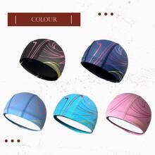 PU Swimming Cap, High Elasticity Soft Waterproof Non-Binding, Unisex Adult Swimming Gear - A - View 5