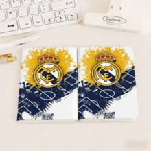 FIFA Real Madrid Logo World Cup Football Theme Notebook A7 Size 96 Pages, Vintage Distressed Style Hardcover Diary, Portable Student Notebook, Football Fan Merchandise Office Diary, World Cup Commemorative Gift - Multicolor - View 5