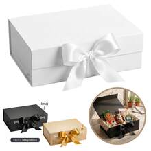 Cardboard Gift Box, Magnetic, Rigid, With Ribbon, 20x18x8cm, Decorative - 1PC - View 12
