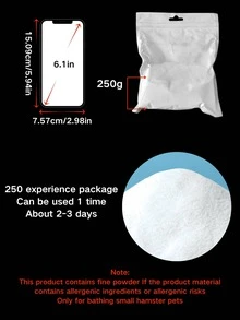 1 bolsa de 500g de arena de baño para pequeñas mascotas como hámsteres, suministros suaves para el baño de hámsteres - Blanco - Ver 8