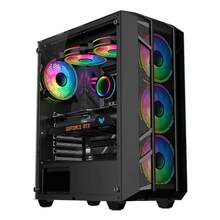 Kalkan Alfern Gaming Case With Tempered Glass, Mid Tower, Black - 查看 2