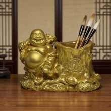 1 chiếc hộp đựng bút hình Phật Di Lặc mạ vàng bằng nhựa, đồ dùng văn phòng sáng tạo, quà tặng doanh nghiệp thu hút tài lộc. - nhiều màu - Xem 7