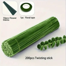 1022pcs/500pcs/400pcs Green Pipe Cleaner Set, Upgraded Densified Soft Fabric Plush Wire Handmade Floral Pipe Cleaners, Suitable For Beginner DIY Art And Craft Projects, Decoration Twist Sticks, Suitable For Gifts, Home Decor, Parties, Weddings, Bridal Bouquets, Mother's Day Gifts, Summer, Holiday Use - Green - View 14