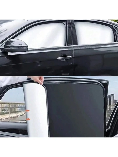 Easypie Selection 4 piezas/2 piezas Parasol magnético para coche - Parasol de ventana de coche de titanio plateado apto para SUV/sedán, parasol de privacidad frontal y trasero