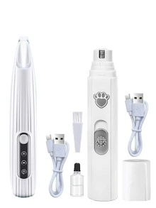 1个宠物USB剃毛器，静音电动修剪器，带LED灯，宠物爪子修剪器，适用于修剪猫狗毛发、耳毛、眉毛和私处毛发。 - 彩色 - 查看 13