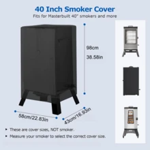 MUTAO 1个方形立式数码熏烤炉罩，户外熏烤炉罩，适用于Masterbuilt、Smoke Hollow、Pit Boss等品牌熏烤炉 - 查看 6