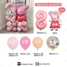 Pink Number Balloon Column Decoration Set, Birthday Party Decorations - As Shown In the Figure - View 10