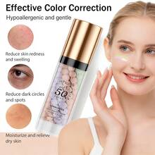 JAYSUING 3-In-1 Multifunctional Face Primer With SPF 50 PA+++, Tinted Moisturizer And Sunscreen Isolation Cream, One-Step Color Corrector For Blurring Imperfections, Oil Control And Moisturizing Formula, Lightweight And Breathable Texture Naturally Conceals While Enhancing Skin Radiance, Smooths And Evens Complexion, Suitable For All Skin Types And Outdoor Activities - 粉色 - 查看 6