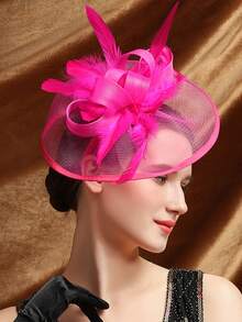 1 Stück Feder Fascinator Hut mit Clip, Cocktail-/Teegesellschaft Kopfbedeckung für Frauen, geeignet für Mädchen und Damen, ganzjährig, Haarzubehör, Derby Hut/Mini Hut/Fascinator/Mini Zylinder/Mini Baskenmütze, Schulmaterial, Geschenke, Hochzeit, Abendparty - A - Übersicht 11