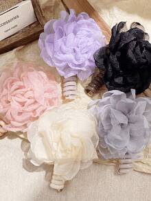 1 Piece Summer Romantic ~ Fairy Rose Flower Spiral Hair Tie, Braiding Tool, High Elastic Hair Rope - Multicolor - View 5