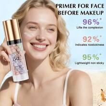 JAYSUING 3-In-1 Multifunctional Face Primer With SPF 50 PA+++, Tinted Moisturizer And Sunscreen Isolation Cream, One-Step Color Corrector For Blurring Imperfections, Oil Control And Moisturizing Formula, Lightweight And Breathable Texture Naturally Conceals While Enhancing Skin Radiance, Smooths And Evens Complexion, Suitable For All Skin Types And Outdoor Activities - 粉色 - 查看 5