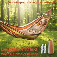 1pc Thick Outdoor Hammock With Wooden Rods - Reinforced Nylon Rope, Suitable For Yard, Garden, Park - Double Person Hanging Chair Swing, Balcony Multifunctional (Frame Not Included) - A - View 6