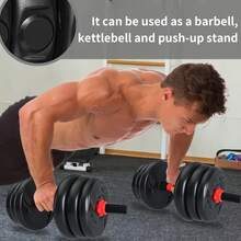 90/70/30/20lbs Adjustable Dumbbells Set With Connector, 3 In 1 Multifunctional Free Weight Convertible To Barbell Kettlebells Push Up Stand, Home Gym Strength Training Equipment For Men Women Full Body Fitness Exercise Workout - 90LB Fitness Barbell - View 4