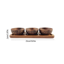 Hộp đựng trái cây khô bằng gỗ hồng mộc (5 chiếc/4 chiếc/3 chiếc/1 chiếc), đĩa ăn nhẹ trà chiều bằng gỗ, khay đựng hạt xếp chồng được, đĩa trái cây kiểu Trung Quốc, khay phục vụ. - màu nâu - Xem 13