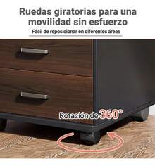 4-Drawer Filing Cabinet Organizer With 4 Wheels - Black - View 3