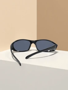 1副新千年未来主义大框时尚眼镜 - 黑色 - 查看 2