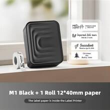 Marklife Máy in nhãn M1, máy in nhiệt, máy in nhãn mini cầm tay di động kết nối Bluetooth, cung cấp nhiều mẫu in phù hợp với điện thoại thông minh, dễ sử dụng, thích hợp cho văn phòng, gia đình và các tổ chức, sạc qua cổng USB. Bao gồm 1 cuộn giấy in. - Nhiều màu - Xem 16