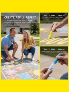 Set de 3 piezas/6 piezas de pinceles para pintar con tiza de acera - Un conjunto de pinceles para pintar con tiza de acera - Pincel de esponja para pintar - Ver 5
