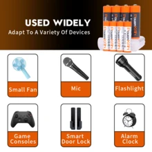 Juego de cargador de batería todo en uno POWERKAN: 8 ranuras de carga independientes, fuente de alimentación USB de 5V, adecuado para baterías recargables de 1.2V Ni-MH y 1.5V Li-Ion AA/AAA, incluye 8 baterías recargables - ideal para dispositivos diarios (controles remotos, relojes, micrófonos, básculas) - Sí - Ver 4