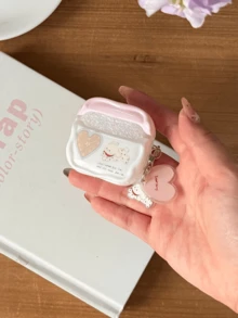 Heart-Shaped Dog Design Silicone Protective Case Compatible With Apple Pro 3, 4, 1/2, Pro 2, Couples Accessories - Multicolor - View 3