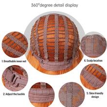 14 Inch Ginger Orange Loose Wave Hair Wigs With Bangs Synthetic Fiber Hair Wigs For Women Girls Elegant Party Cosplay Daily Wigs Music Festival - Coral Orange - View 7