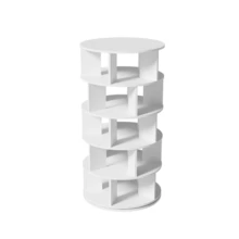 Rotating Shoe Rack, Round, White, 5 Shelves, Height 115 Cm, Width 60 Cm - White 1pc - View 7